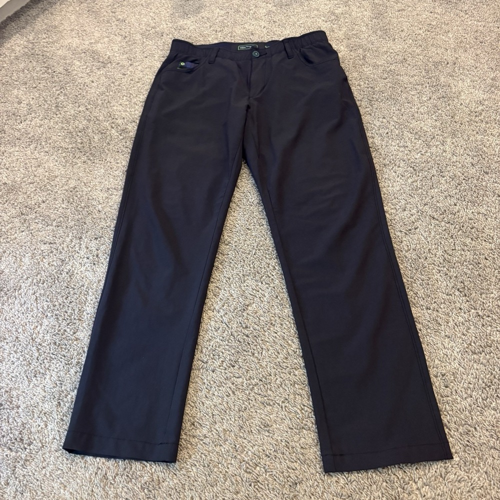 William Murray Men's Size 32x30 Stretch Performance Charcoal Golf Pants Plaid